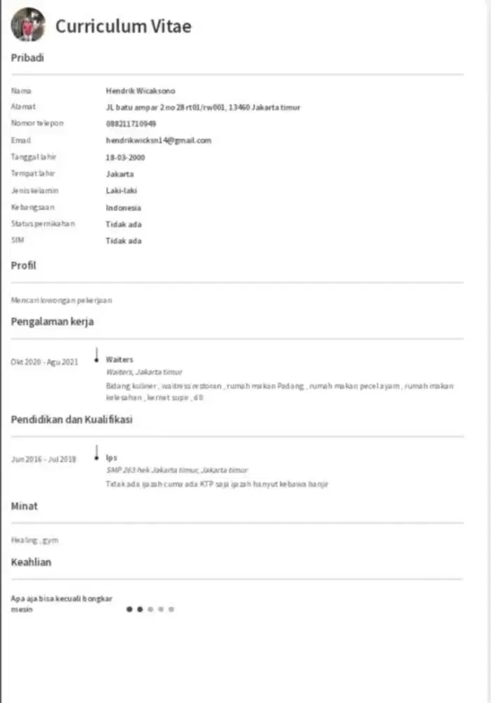 Info loker (lowongan pekerjaan