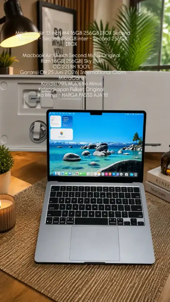 Macbook Air 13 inch M4 16GB 256GB IBOX Second Like New - Second 256GB