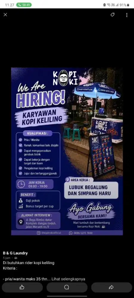 Lowongan barista kopi keliling