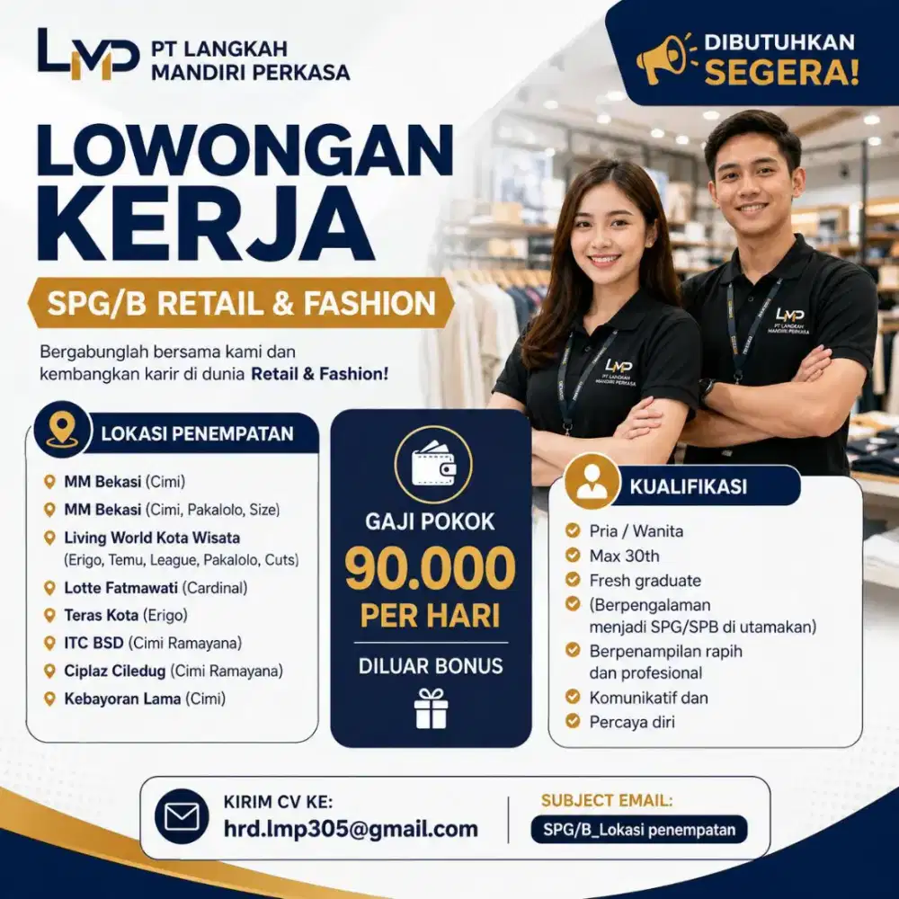 DIBUTUHKAN SEGERA SPG/B