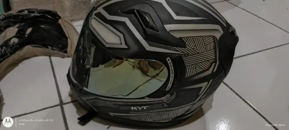 Helm kyt k2 rider black panter silver (ukuran L)