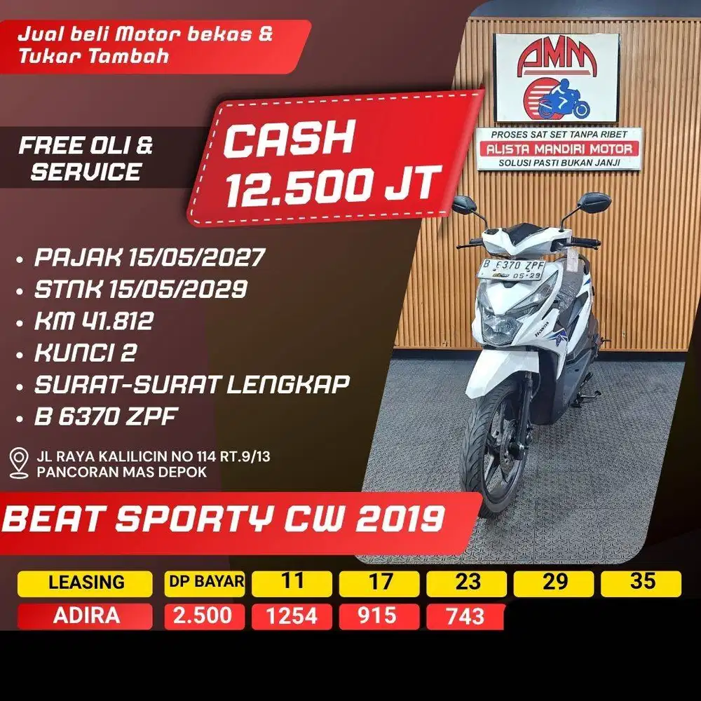 BEAT SPORTY CBS 2019 BISA KREDIT/TUKAR TAMBAH/PAKAI CC/PAYLATER