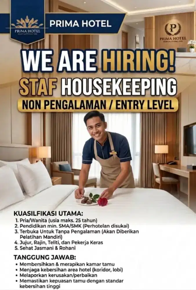 lowongan kerja staff housekeeping
