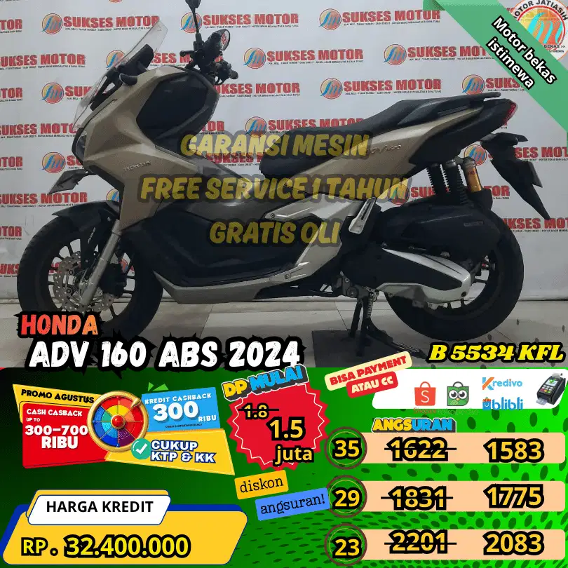 ADV 160 ABS 2024 BISA PAKAI PAYMENT CC & SPYLATER KREDIVO(SUKSESMOTOR)