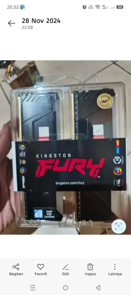 Ram ddr4 32gb kingstone furry