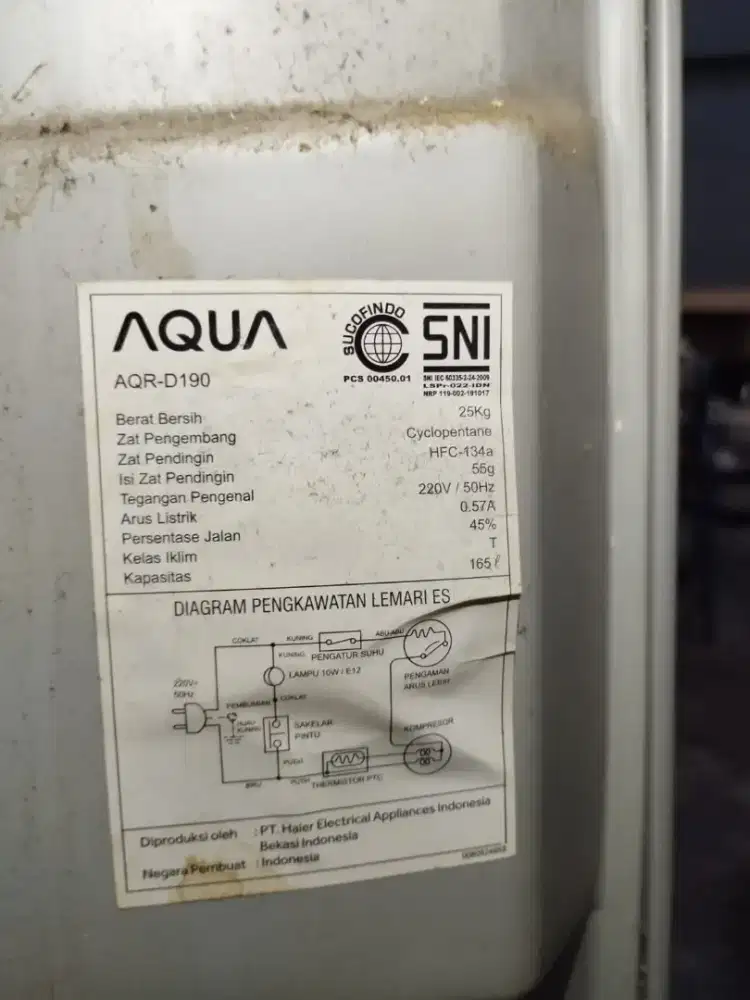 Kulkas/Lemari es AQUA AQR-D190