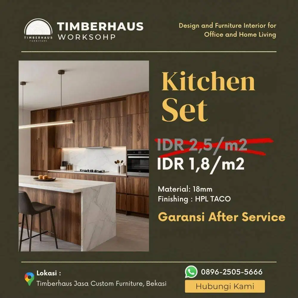 Kitchen Set, Backdrop TV, Lemari & Kamar Tidur-Custom Furniture Murah