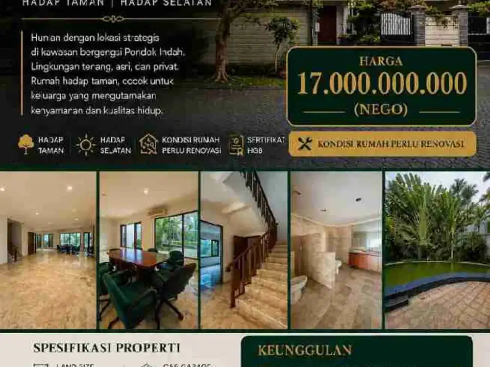 dijual rumah pondok indah Jakarta Selatan