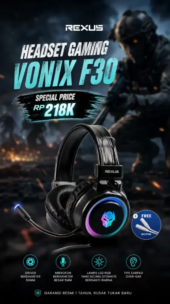 Headset gaming rexus Vonix F30