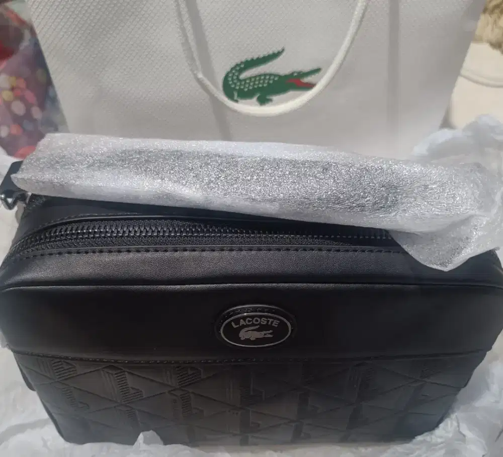 lacoste nonogramme leather