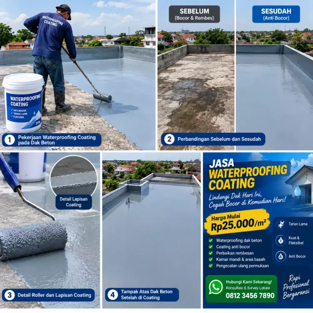 Jasa  tukang waterproping coating harga terjangkau bergaransi