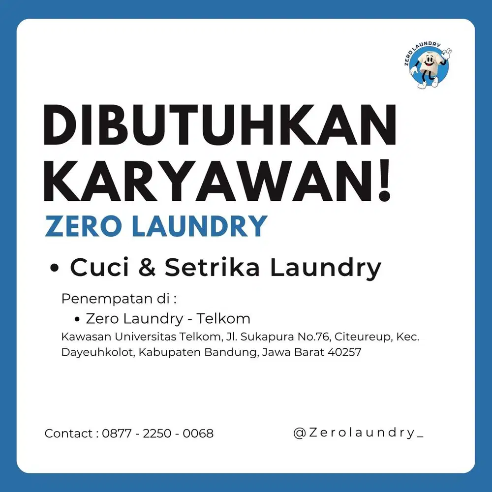 Dicari Karywan Cuci & Setrika Laundry