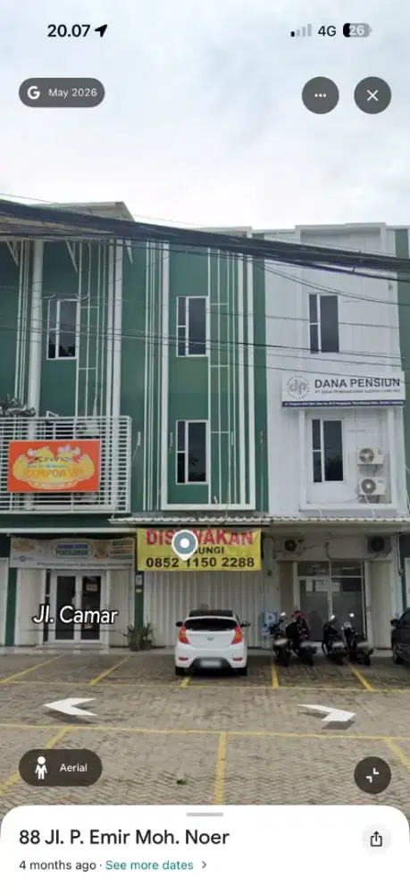 Ruko disewakan pinggir jalan Pangeran Emir moh.noer
