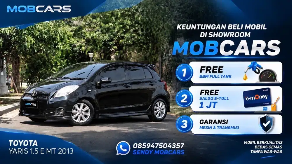 FREE SALDO E-TOLL 1 JT YARIS E 1.5 MT 2013 HITAM