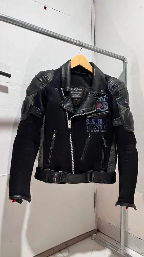 Yellow Corn Dragster Titanium S.A.H.T Vintage Biker Jacket.