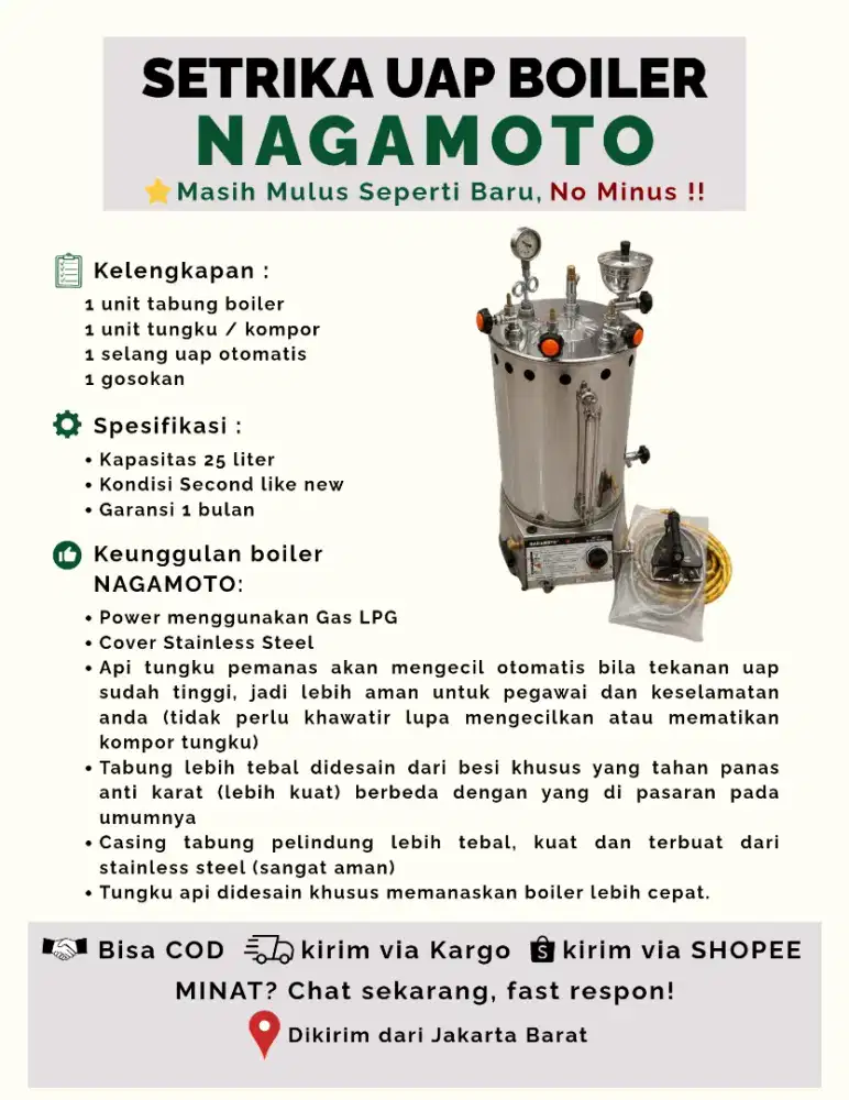 Boiler Setrika Uap NAGAMOTO