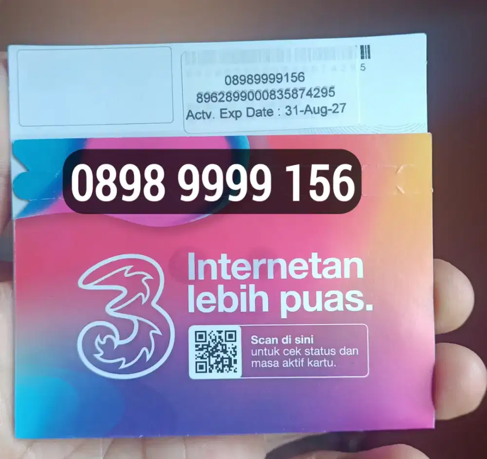 Kartu Tri 11 Digit Nomor Cantik (Kuota 3 GB)