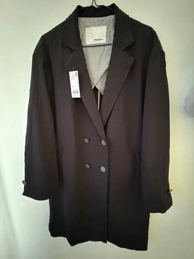 Coat hitam pekat korea
