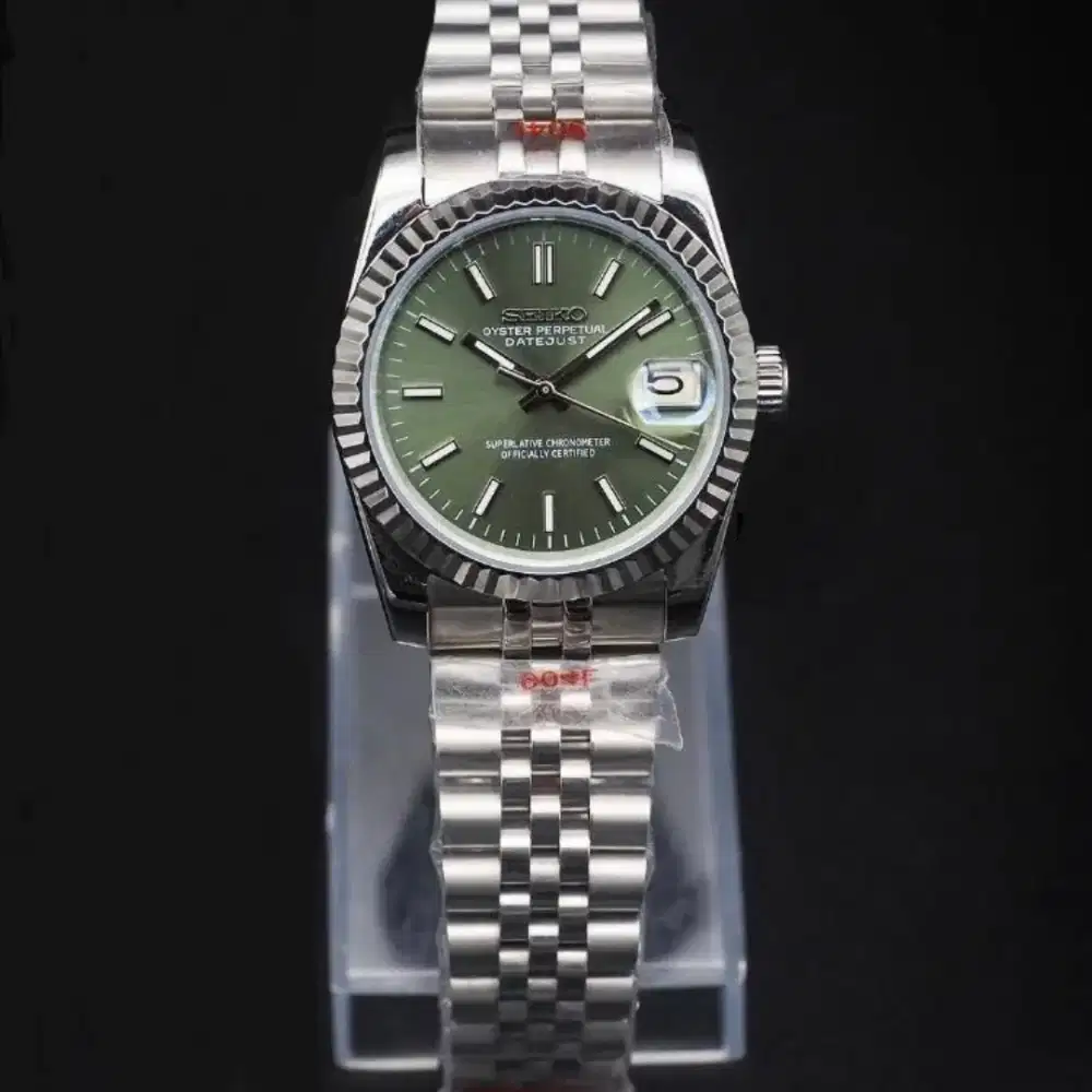 SEIKO MOD DATE JUST OLIVE GREEN NH35