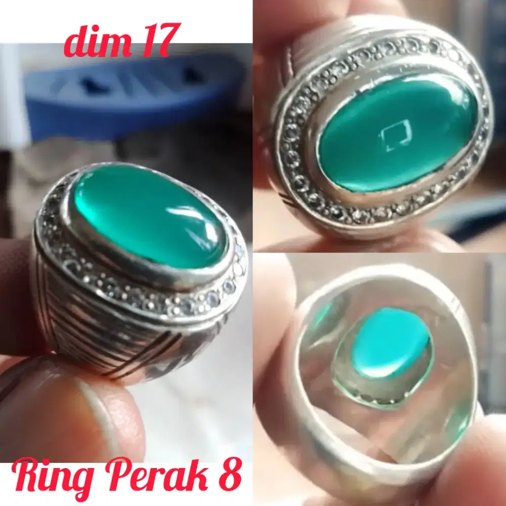 bacan giwang natural ring perak