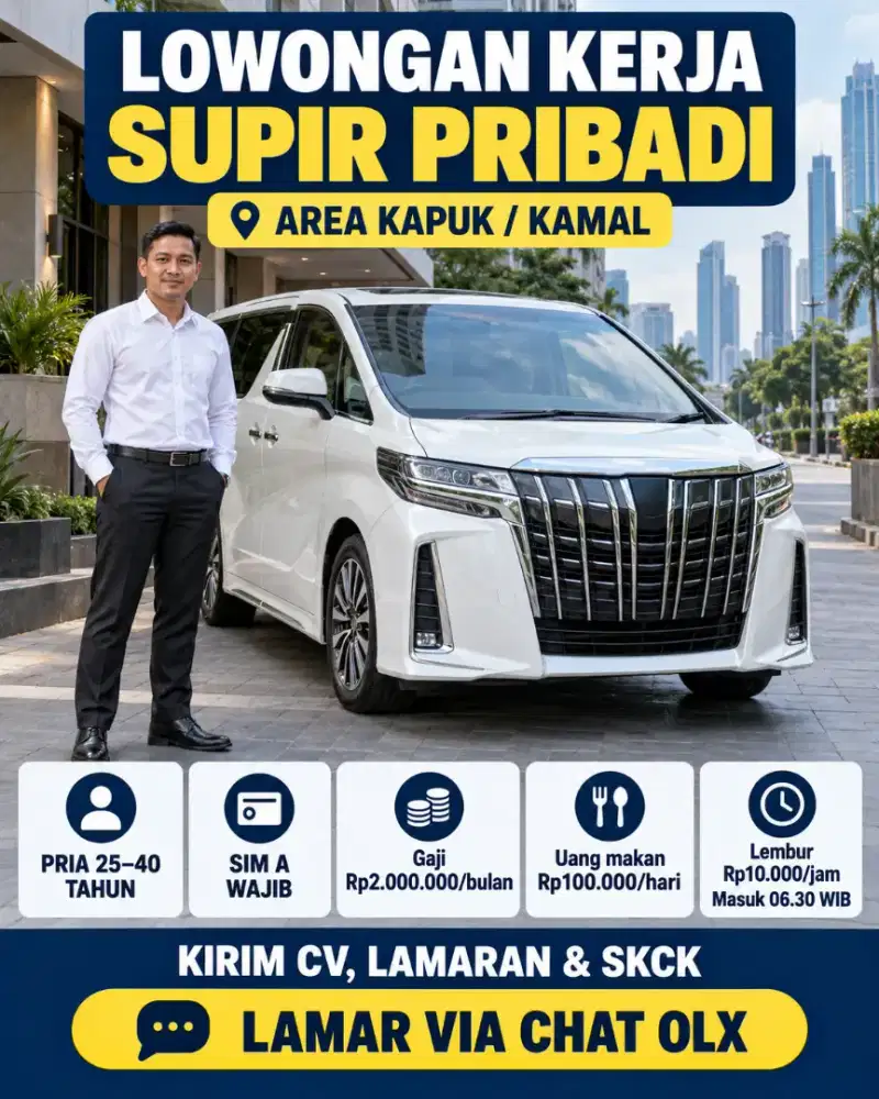 LOWONGAN KERJA SUPIR PRIBADI