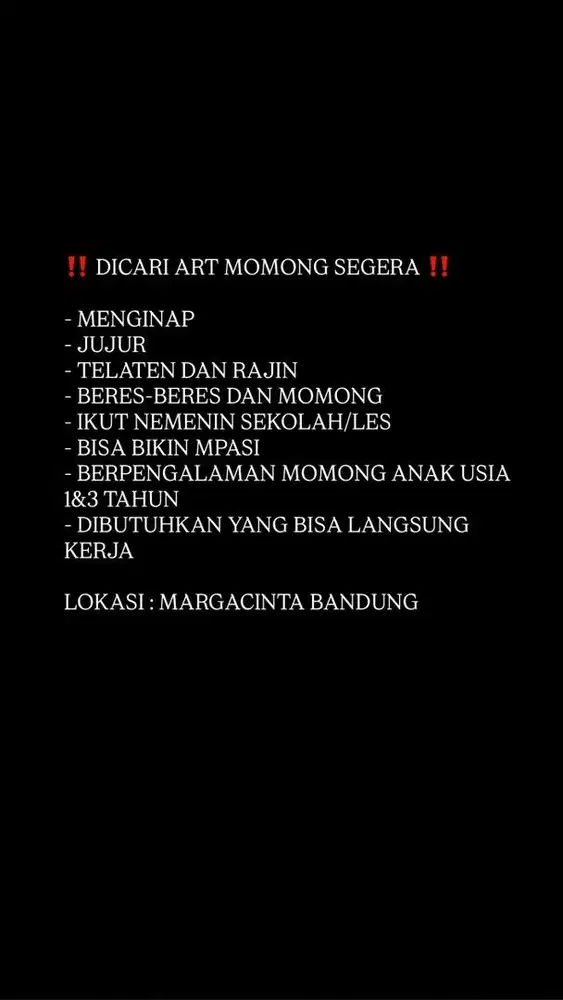 DICARI ART MOMONG MENGINAP