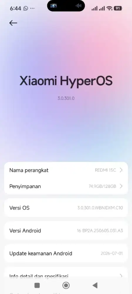 Redmi 15c hitam