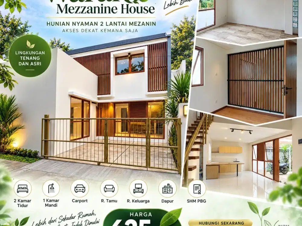 RUMAH 2 LANTAI MEZZANINE WARAK – MLATI, SLEMAN