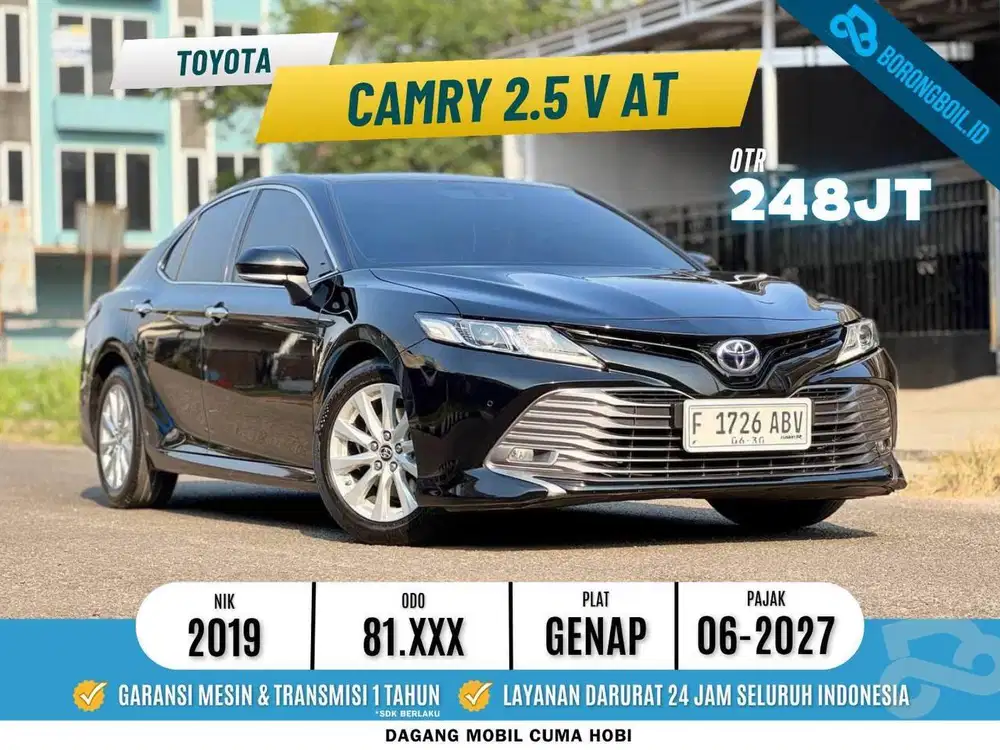 NEW CAMRY V 2.5 AT 2019 HITAM SUNROOF TERMURAH PAJAK PANJANG