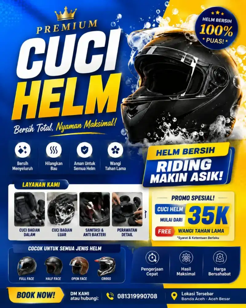 Cuci Helm Murah praktis siap antar