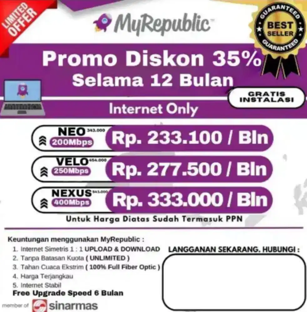 Serpong Tangerang Promo internet myrepublic wifi myrepublic