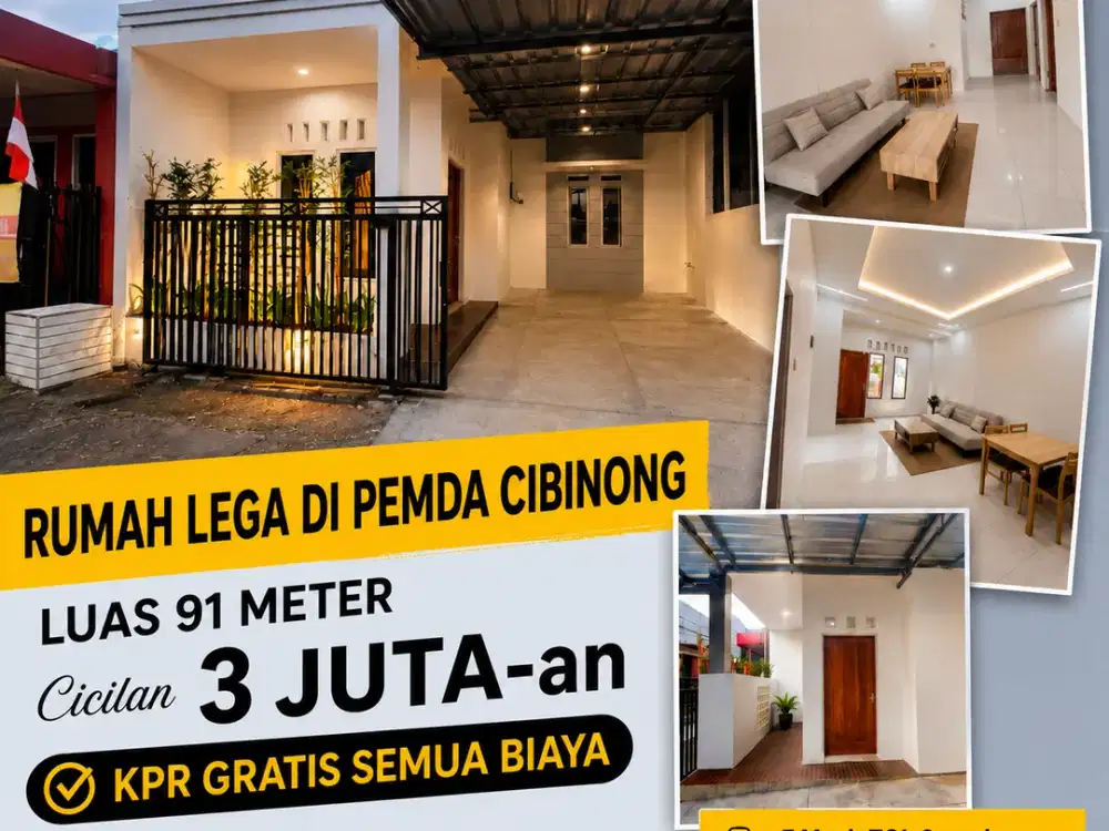 Rumah Rapih Siap Huni Harga Murah Cicilan 2.5 JUTAAN Aja Deket Stasiun & Pemda Cibinong