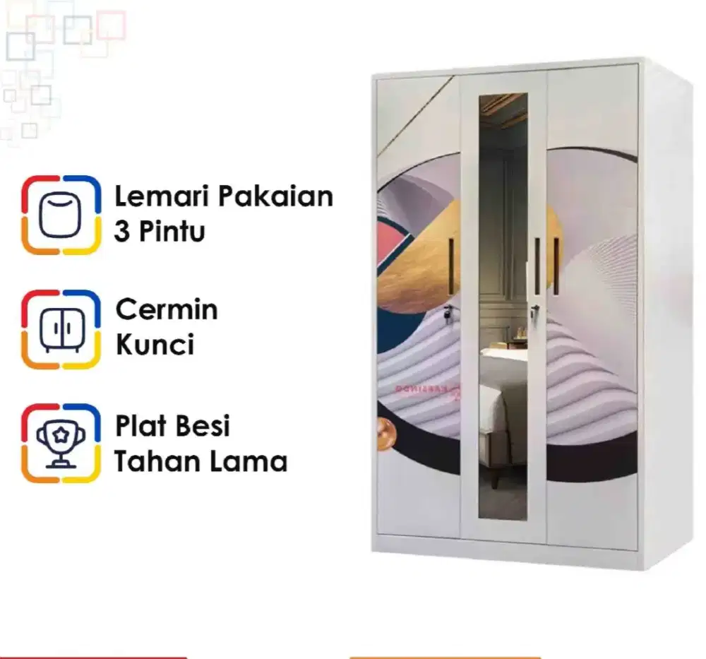 Lemari Pakaian 3 Pintu Import