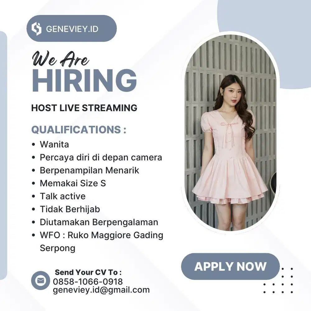 LOWONGAN HOST LIVE