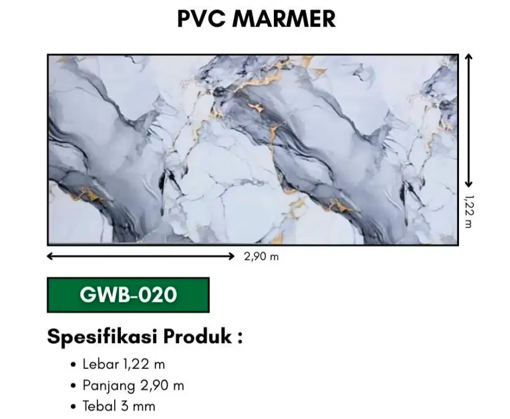 Pvc marmer dinding