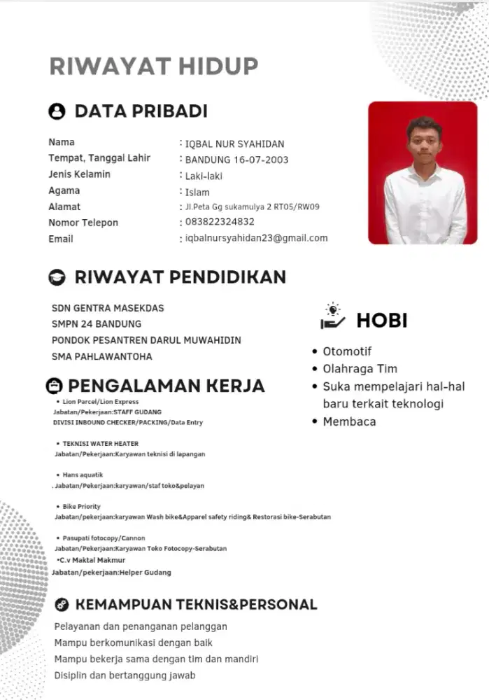 Bismilah Cari pekerjaan dan siap bekerja