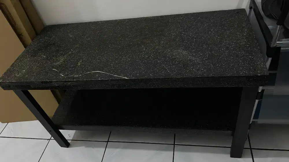 Dijual Meja Serbaguna 2 Susun Hitam Mitif Granit Kokoh