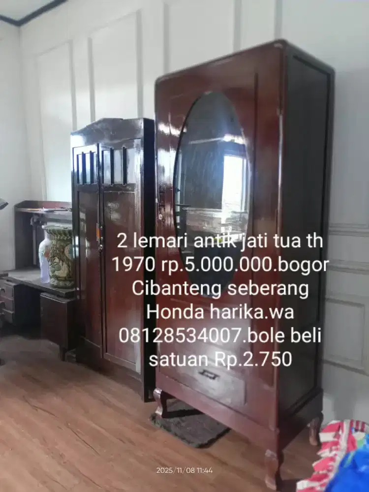 2 lemari kayu jati bekas bagus bogor cibanteng