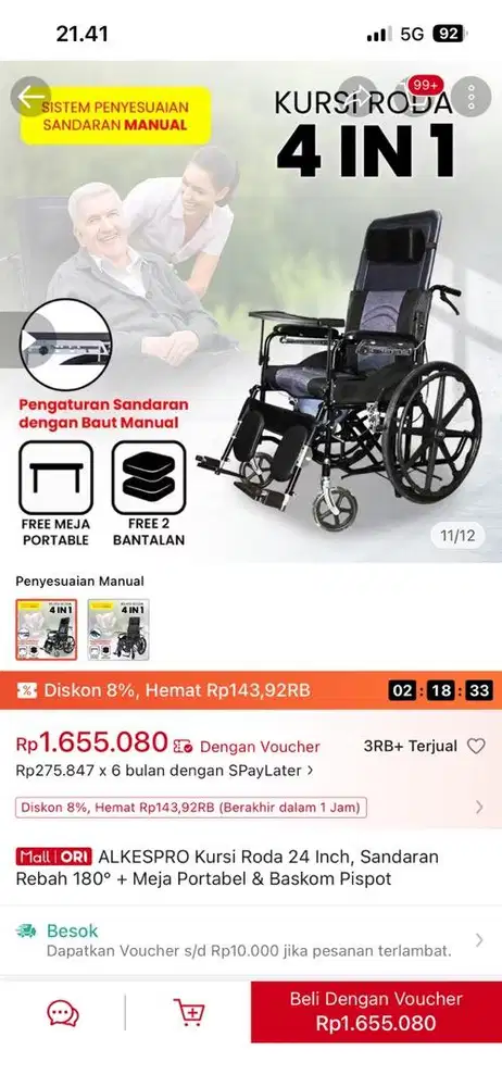 ALKESPRO Kursi Roda 24 Inch