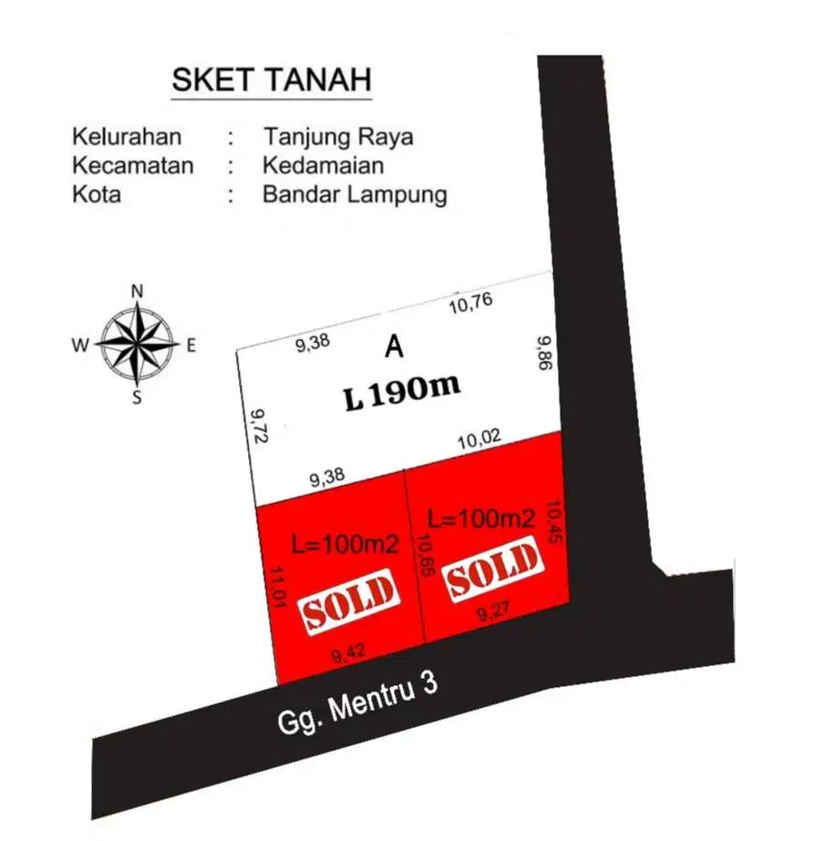 INVESTOR WAJIB LIHAT! Ruko Strategis di Sukarame, DP Murah