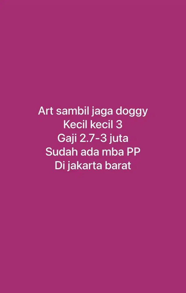 Loker Art dan momong anak