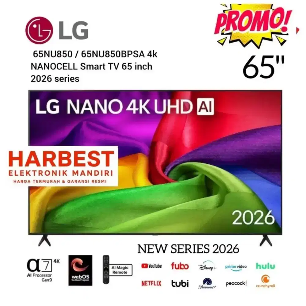 NEW SERIES 2026! LG Smart TV LG NANO 4K UHD AI NU85 2026 65 Inch