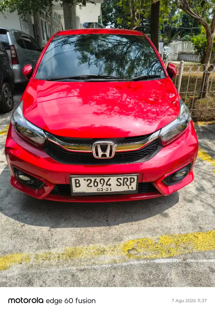 Honda Brio Satya e matic 2021 merah metalic
