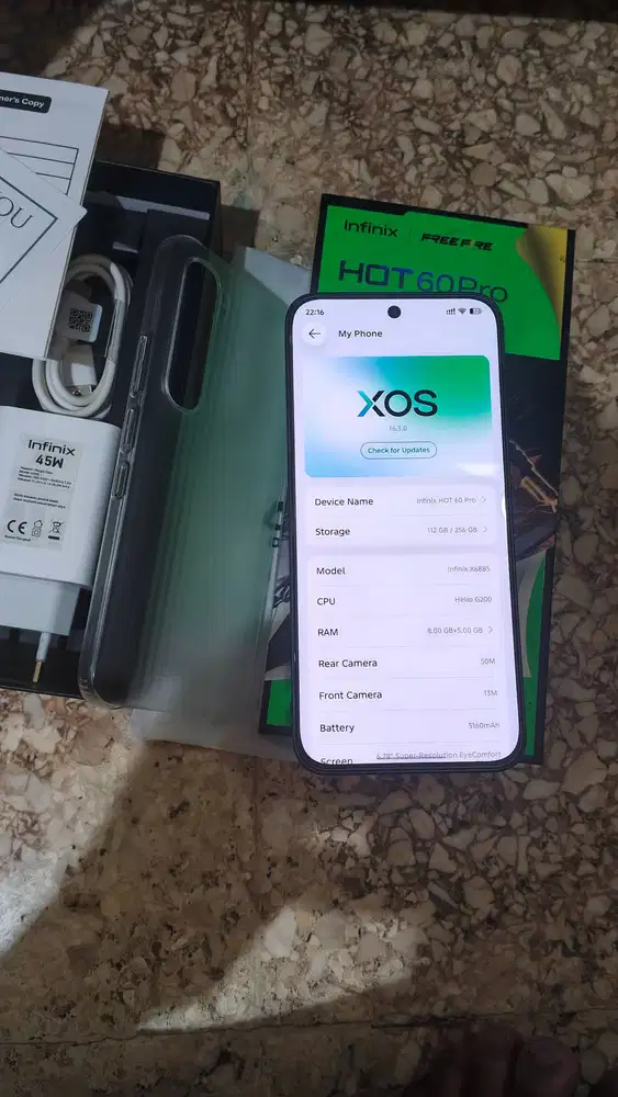 Infinix Hot 60 pro 8/256 hp masih segel, fullset dus, ori charger