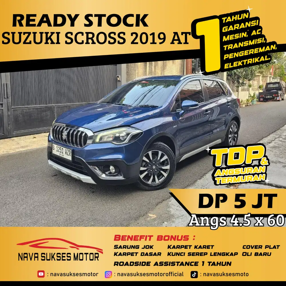 TDP 5 Jt Angs Termurah Suzuki Scross 2019 Matic Biru Low Km Like New