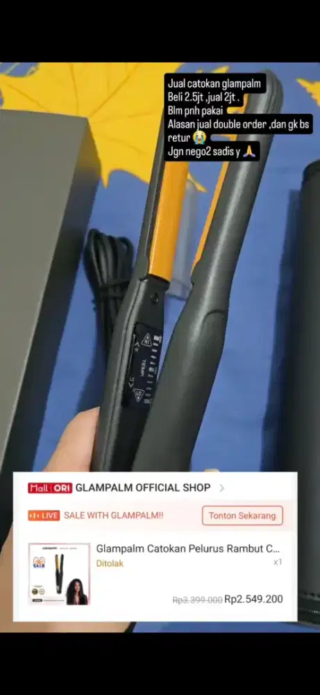 Glampalm Catokan pelurus rambut crescent volumizer  GP106BL