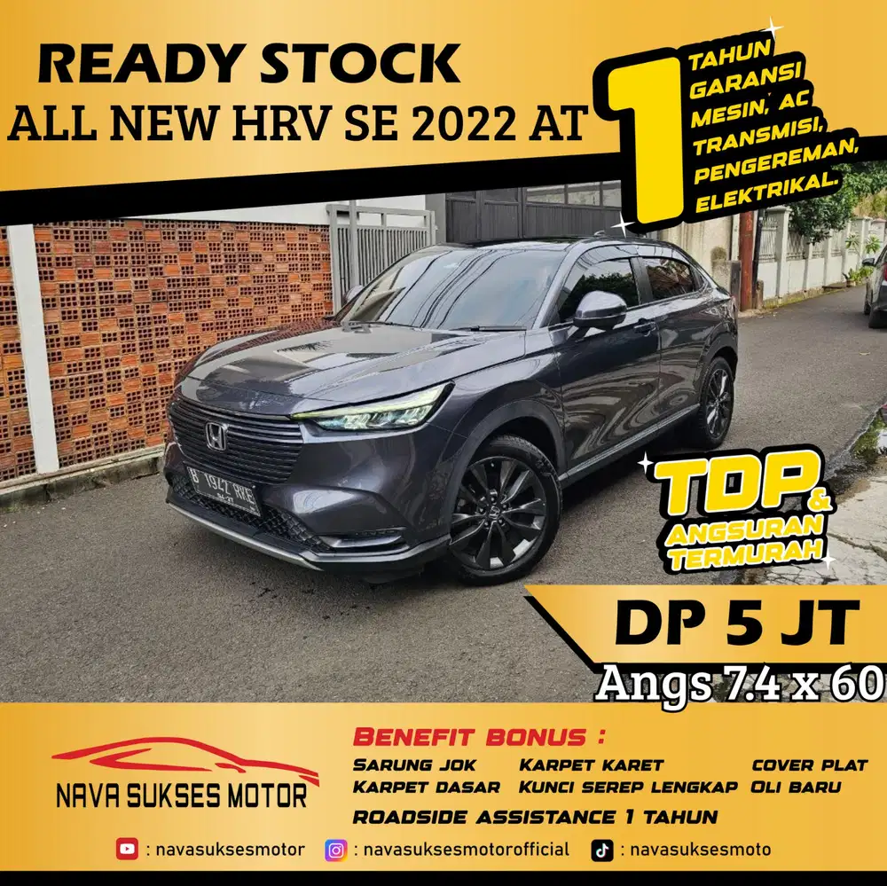 TDP 5Jt Angs Termurah All New HRV SE 2022 Matic Abu Abu Low Km LikeNew