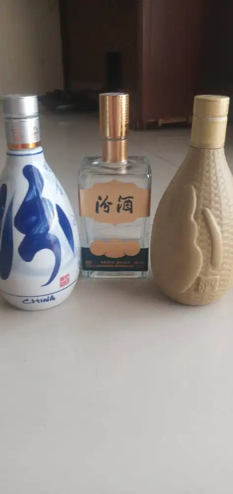 Paket Pajangan Dekorasi 3 Botol Kosong Arak China