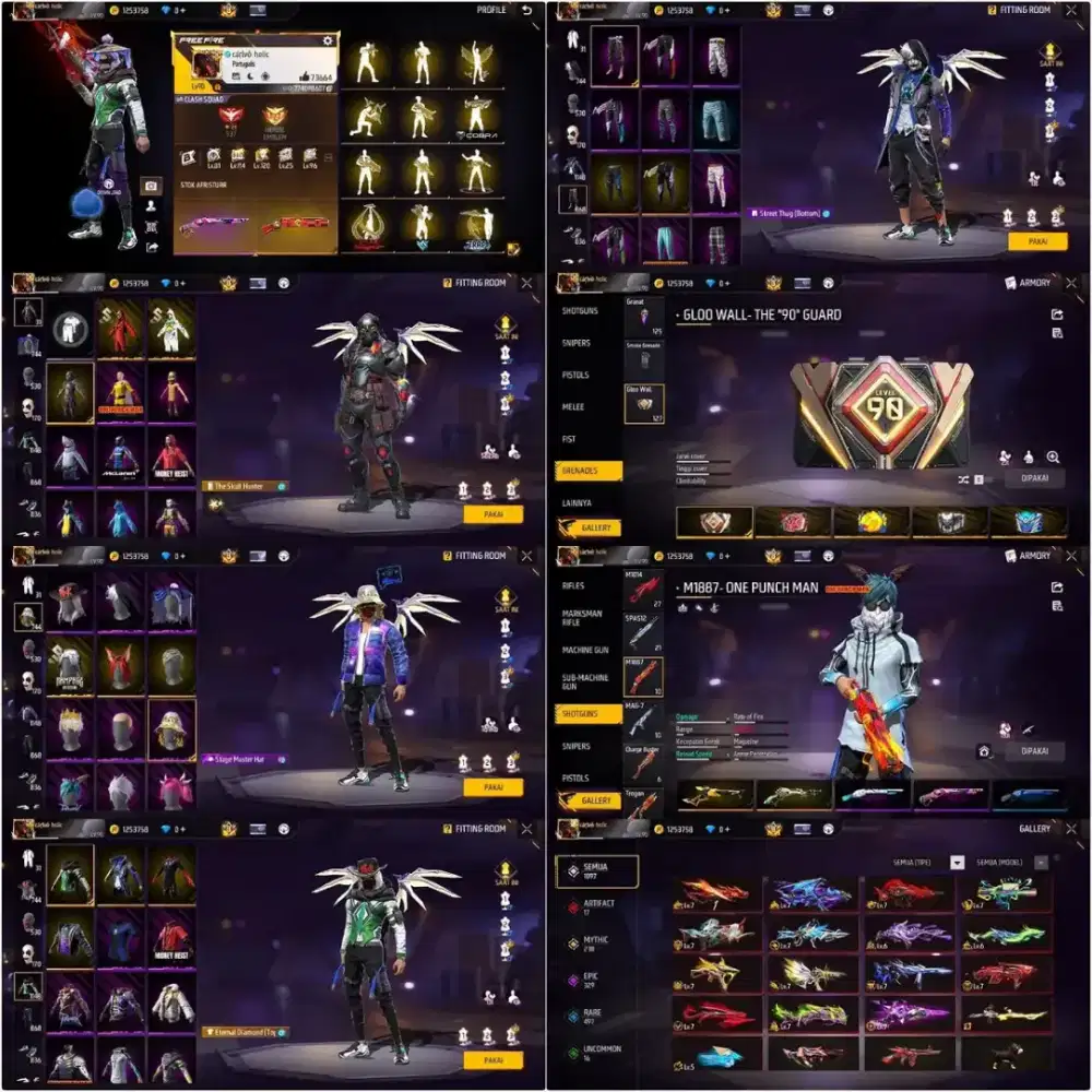 Jual Akun FF spek idaman 100% Asli Real Amanah & Tepercaya