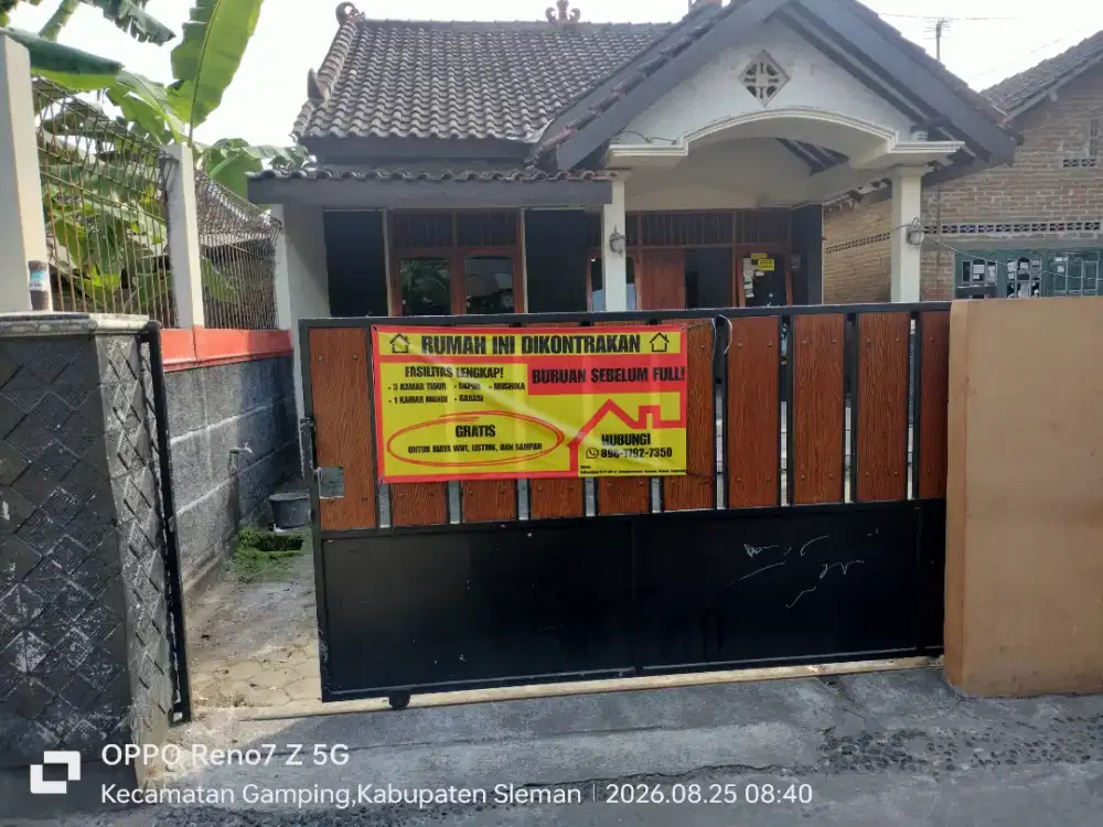 Rumah dekat Umy di sewakan luas